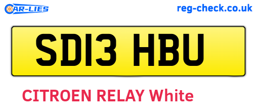 SD13HBU are the vehicle registration plates.
