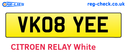 VK08YEE are the vehicle registration plates.