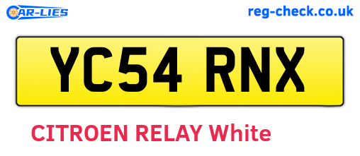 YC54RNX are the vehicle registration plates.