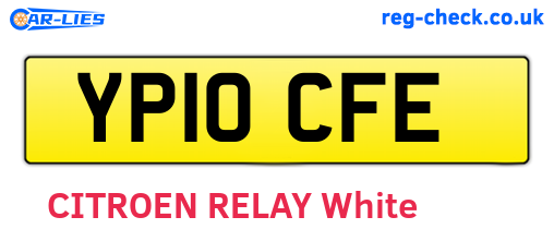 YP10CFE are the vehicle registration plates.