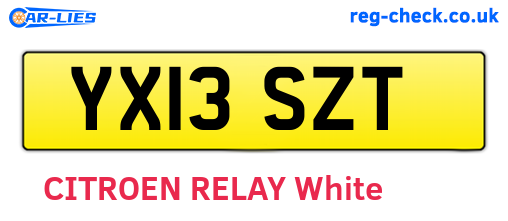 YX13SZT are the vehicle registration plates.