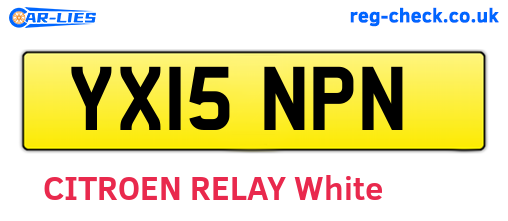 YX15NPN are the vehicle registration plates.