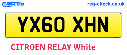 YX60XHN are the vehicle registration plates.