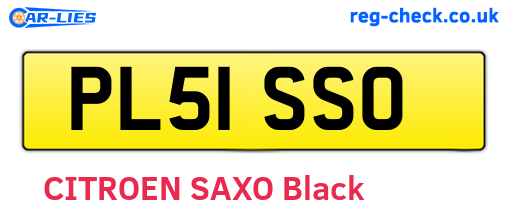 PL51SSO are the vehicle registration plates.