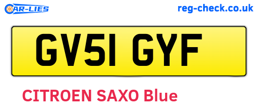GV51GYF are the vehicle registration plates.