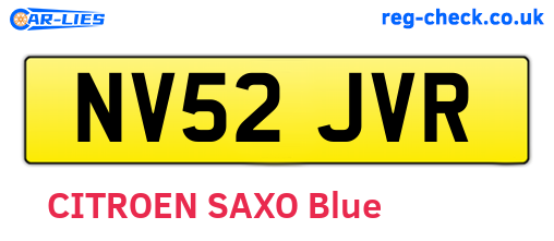 NV52JVR are the vehicle registration plates.