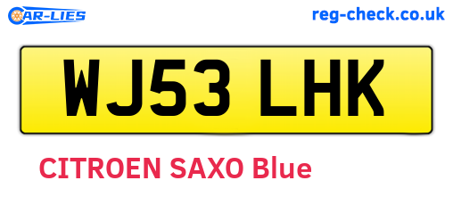WJ53LHK are the vehicle registration plates.