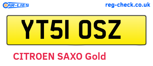 YT51OSZ are the vehicle registration plates.
