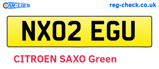 NX02EGU are the vehicle registration plates.