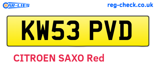 KW53PVD are the vehicle registration plates.