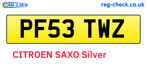 PF53TWZ are the vehicle registration plates.