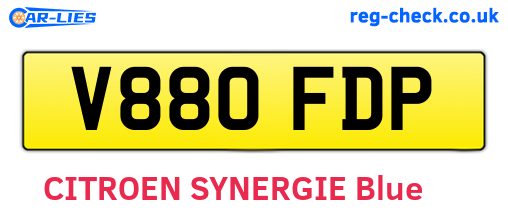 V880FDP are the vehicle registration plates.