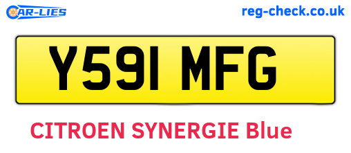Y591MFG are the vehicle registration plates.