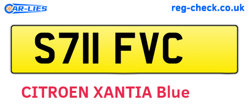 S711FVC are the vehicle registration plates.