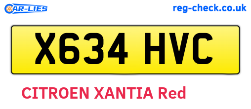 X634HVC are the vehicle registration plates.