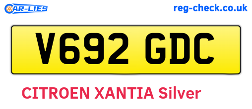 V692GDC are the vehicle registration plates.
