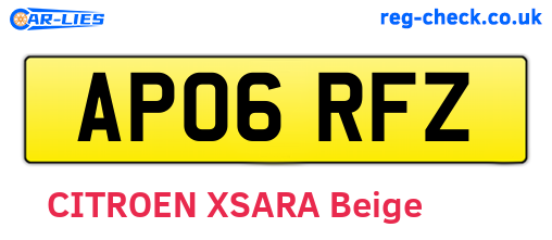 AP06RFZ are the vehicle registration plates.
