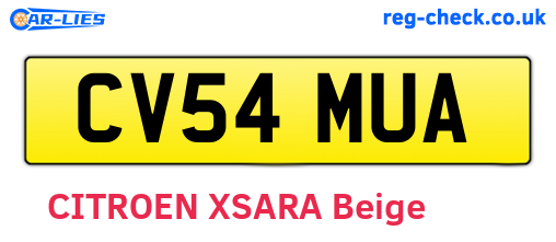 CV54MUA are the vehicle registration plates.