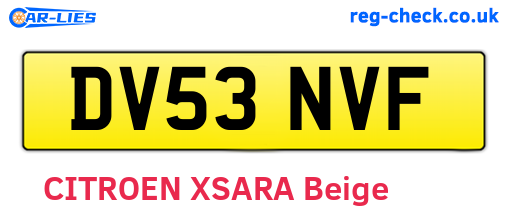 DV53NVF are the vehicle registration plates.