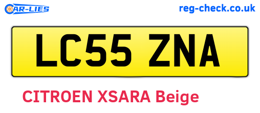 LC55ZNA are the vehicle registration plates.