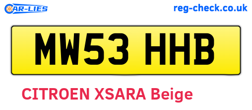 MW53HHB are the vehicle registration plates.