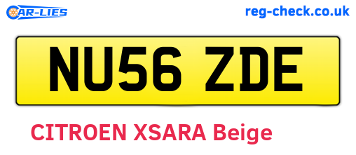 NU56ZDE are the vehicle registration plates.