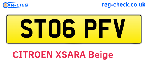 ST06PFV are the vehicle registration plates.