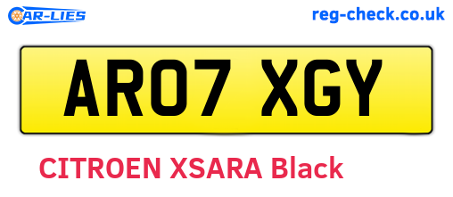 AR07XGY are the vehicle registration plates.