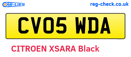 CV05WDA are the vehicle registration plates.