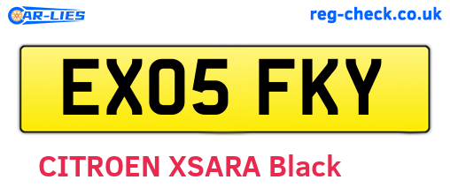EX05FKY are the vehicle registration plates.
