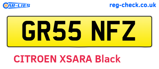 GR55NFZ are the vehicle registration plates.