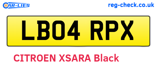 LB04RPX are the vehicle registration plates.