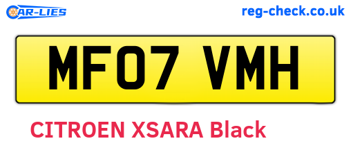 MF07VMH are the vehicle registration plates.