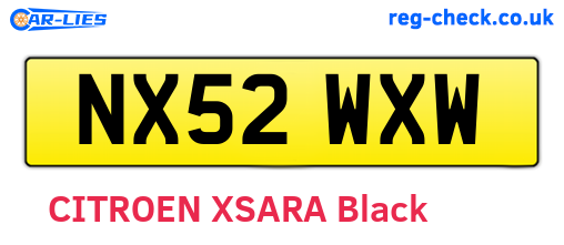 NX52WXW are the vehicle registration plates.