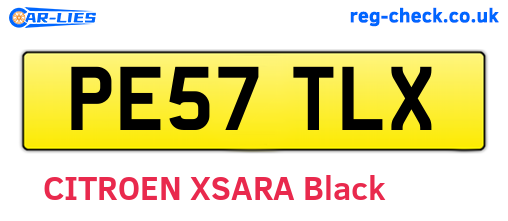 PE57TLX are the vehicle registration plates.