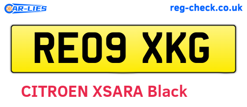 RE09XKG are the vehicle registration plates.