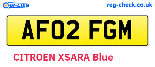 AF02FGM are the vehicle registration plates.