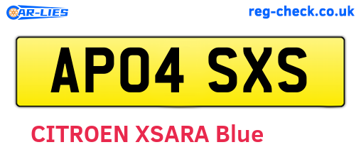 AP04SXS are the vehicle registration plates.