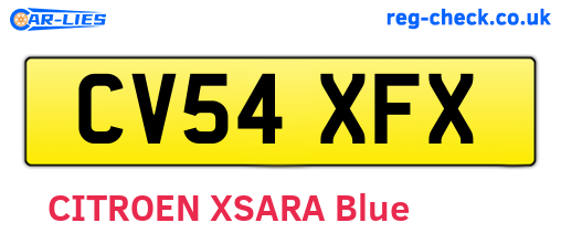 CV54XFX are the vehicle registration plates.