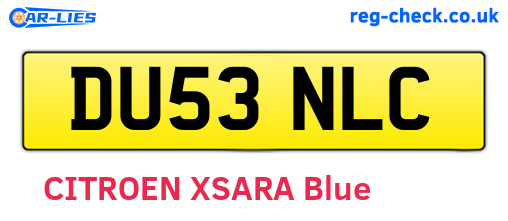 DU53NLC are the vehicle registration plates.