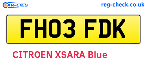 FH03FDK are the vehicle registration plates.