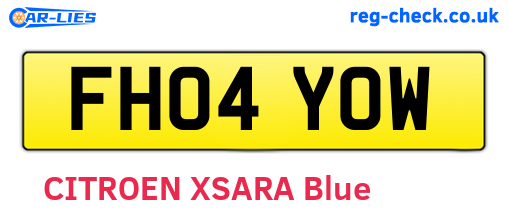 FH04YOW are the vehicle registration plates.