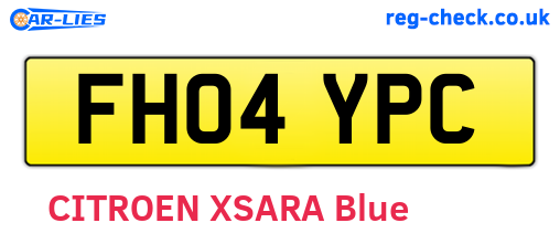 FH04YPC are the vehicle registration plates.