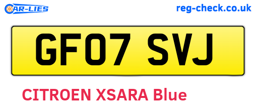 GF07SVJ are the vehicle registration plates.