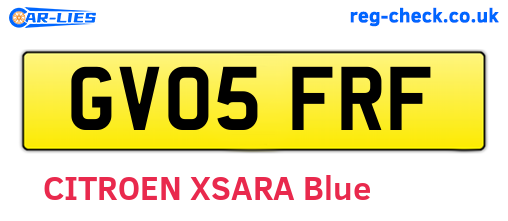 GV05FRF are the vehicle registration plates.