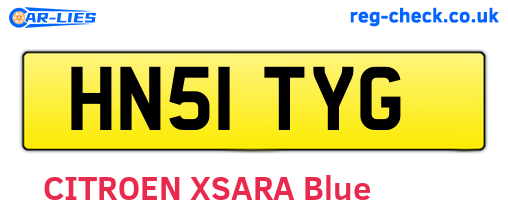 HN51TYG are the vehicle registration plates.