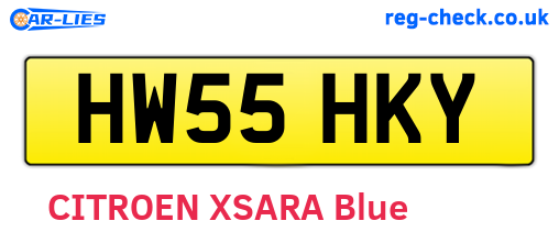 HW55HKY are the vehicle registration plates.