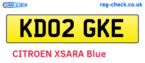 KD02GKE are the vehicle registration plates.
