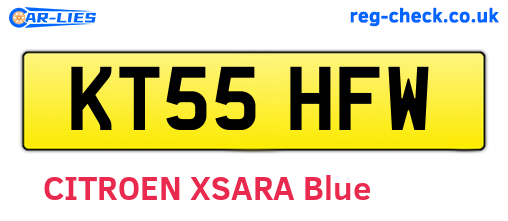 KT55HFW are the vehicle registration plates.