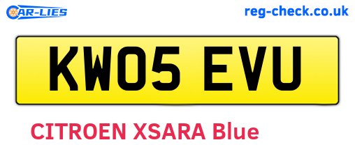 KW05EVU are the vehicle registration plates.